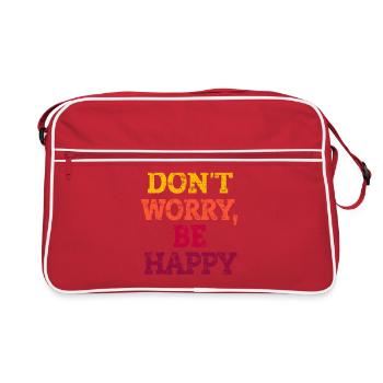 DON'T WORRY, BE HAPPY. - Retro Tasche - Rot/Weiß - Vorne