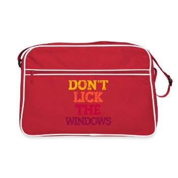 DON'T LICK THE WINDOWS. - Retro Tasche - Rot/Weiß - Vorne