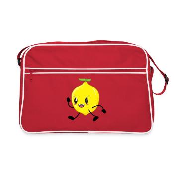 Zitrone - Retro Tasche - Rot/Weiß - Vorne