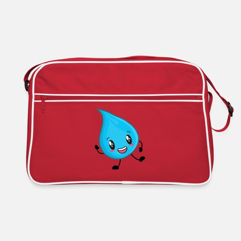 Wassertropfen Wasser - Retro Tasche - Rot/Weiß
