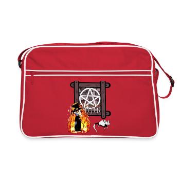 Sorcier rituel spirituel occulte Satan Magie noire - Sac Retro - rouge/blanc - Devant