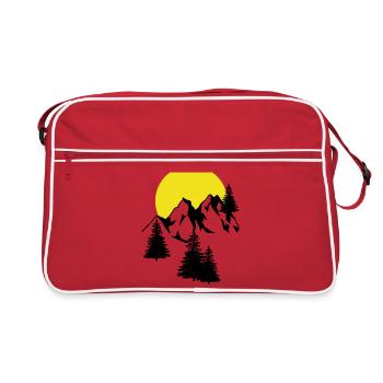 Montagnes Moon Peak Épicéa Conifères Sapins Naturel - Sac Retro - rouge/blanc - Devant