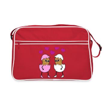 Happy Easter, Easter, Easter Eggs, Peanuts, Eggs, Egg - Retro Bag - red/white - Front