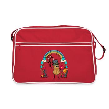 Erdnuss Geburtstag Geburtstagsgeschenk Kind - Retro Tasche - Rot/Weiß - Vorne