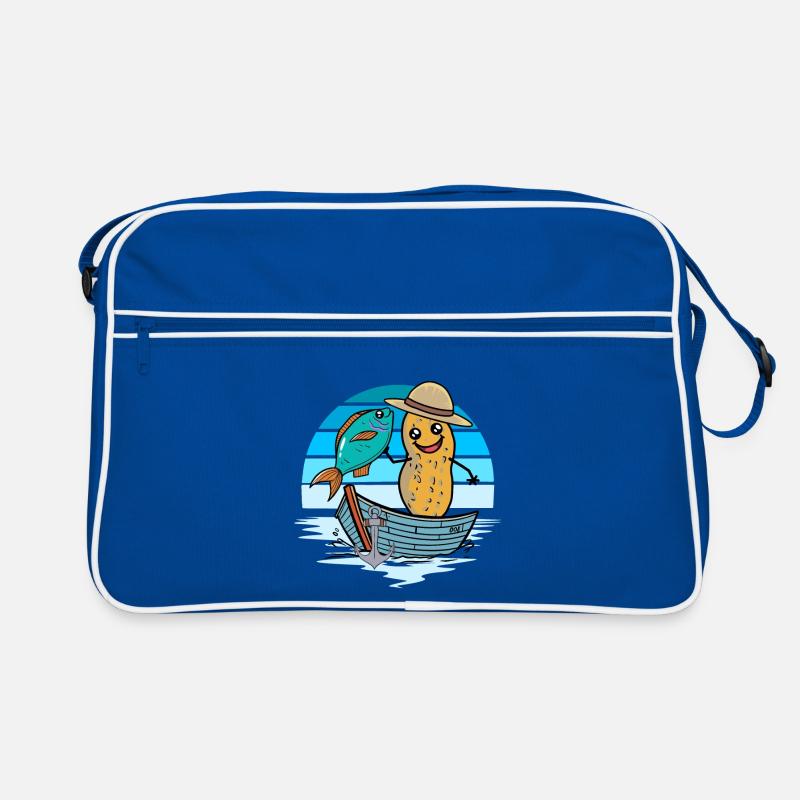 Erdnuss Boot Fisch maritim Fischer Retro Tasche