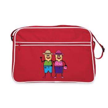 Peanut Couple Husband Wife Together - Retro Bag - red/white - Front