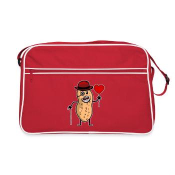 Cacahuète grand-père grand-père coeur anniversaire noix - Sac Retro - rouge/blanc - Devant