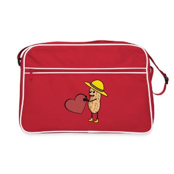 Cacahuète Rêve Homme Homme Homme Unique Coeur - Sac Retro - rouge/blanc - Devant