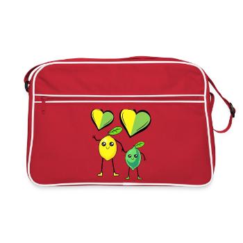 Lemon, Lemon, Fruit, Fruit, Fruit, Lemon - Retro Bag - red/white - Front