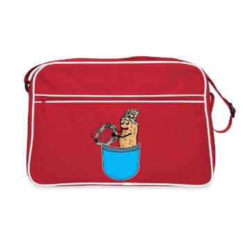 Cacahuète Hippie Sac Cacahuètes Drôle - Sac Retro - rouge/blanc - Devant