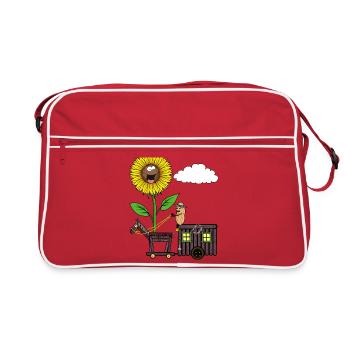 Tournesol Cacahuète Cheval Voyage Camping Cacahuètes - Sac Retro - rouge/blanc - Devant