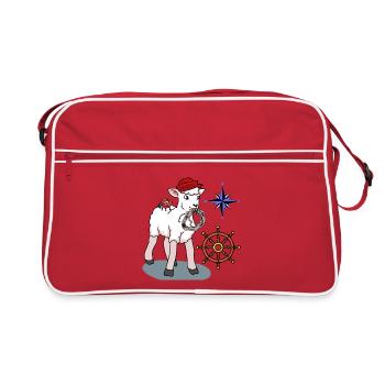 Volant de marin mouton de mouton maritime compas - Sac Retro - rouge/blanc - Devant