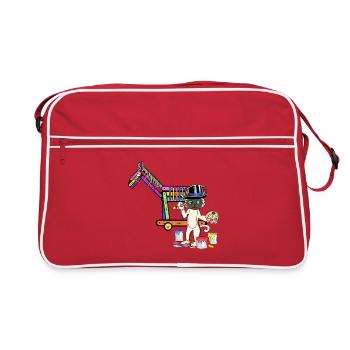 Chat Art Peintre Pinceau Artiste Cheval Cheval - Sac Retro - rouge/blanc - Devant