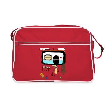 Peanut Camping Caravan Holiday Holiday Nut - Retro Bag - red/white - Front