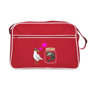 Seagull aime pêcher Marin maritime - Sac Retro - rouge/blanc - Devant