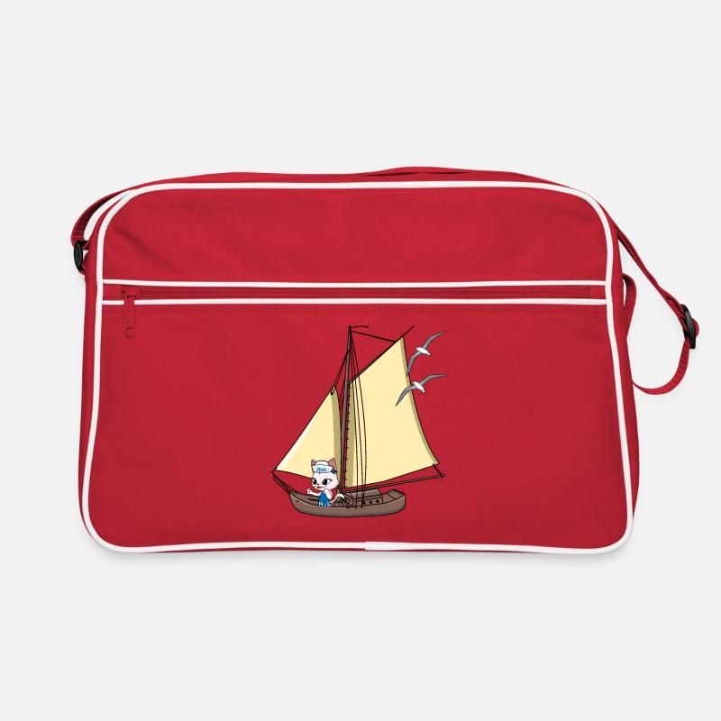 cat maritime sailing ship sailing boat sailor ahoy Retro Bag