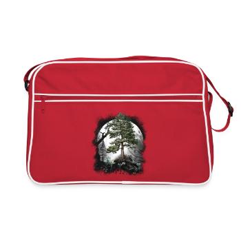 Forest Nature Nature Lover Trees Tree - Retro Bag - red/white - Front