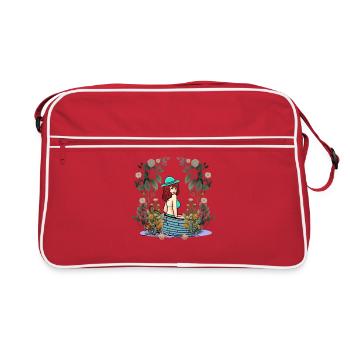 Girls Boat Boats Nature Nature Lover - Retro Bag - red/white - Front