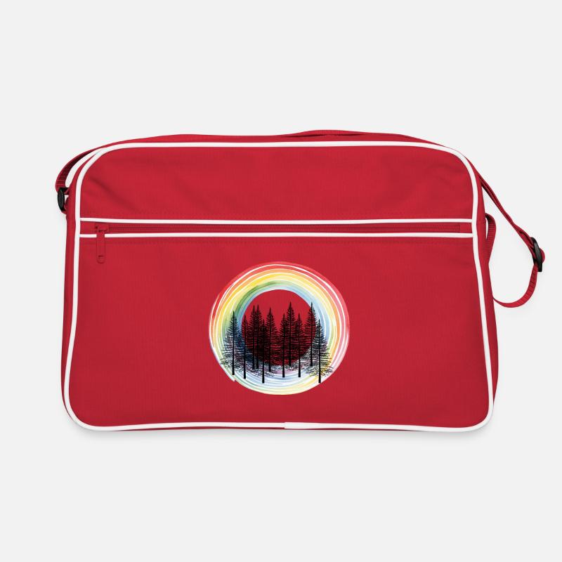 Fir Forest Rainbow Nature Lover Retro Bag