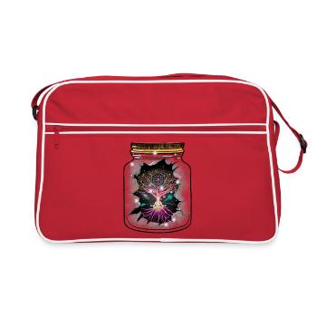Meditation Tree Nature Mystical Meditate Fantasy - Retro Bag - red/white - Front