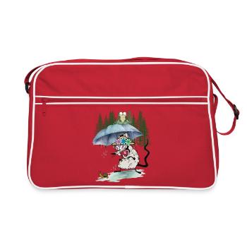 Funny Rat Forest Rainy Weather Umbrella Hiking - Retro Bag - red/white - Front