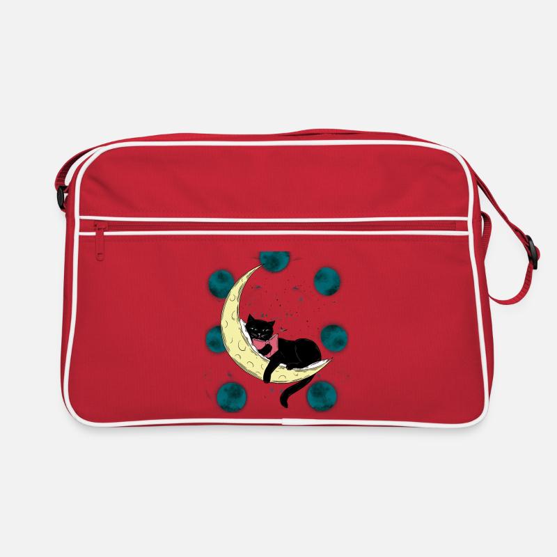 Chat Lune Chats Chaton Phase de Lune Livre Sac Retro