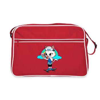 maritime chat chats marin fille patineur patinage - Sac Retro - rouge/blanc - Devant