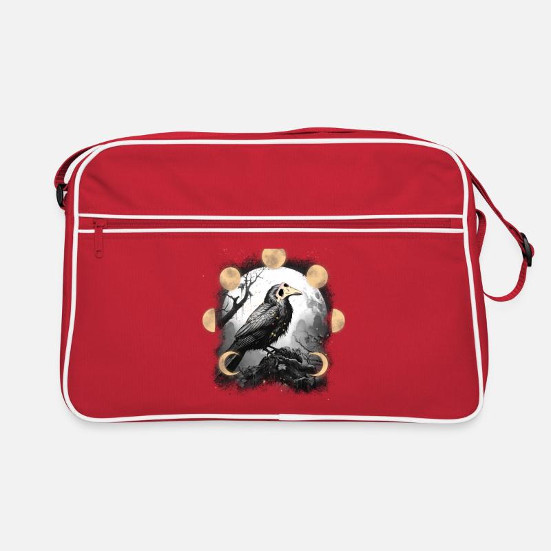 Crow Halloween Medieval Plague Moon Phase Raven Retro Bag