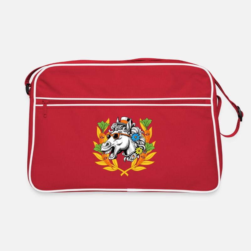 Pferd Pferdekopf Pferde Sieger Siegen Lorbeerkranz Retro Tasche