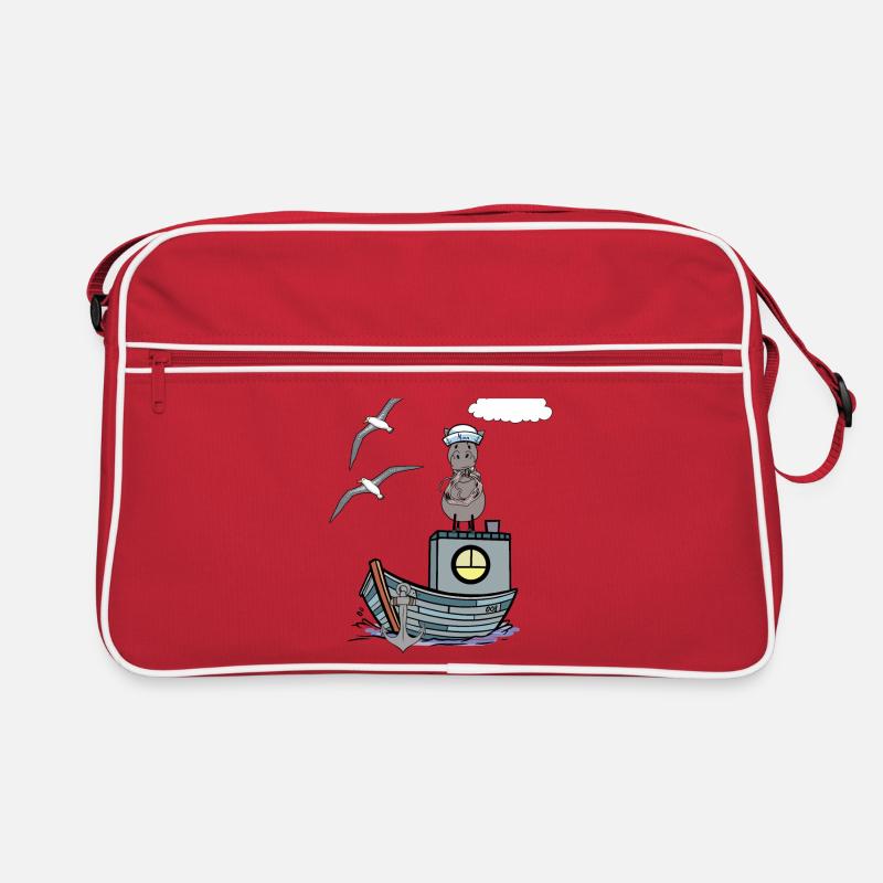 Seepferd Matrose maritim Kinder Kind Boot Ahoi Retro Tasche