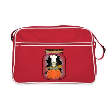 Cooking October Frog Pumpkin Kitchen Cooks Cook - Retro Bag - red/white - Front