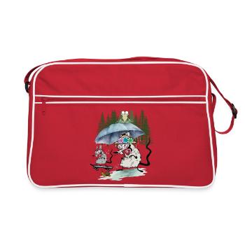 Family Mouse Forest Excursion Leisure Rat Rats - Retro Bag - red/white - Front