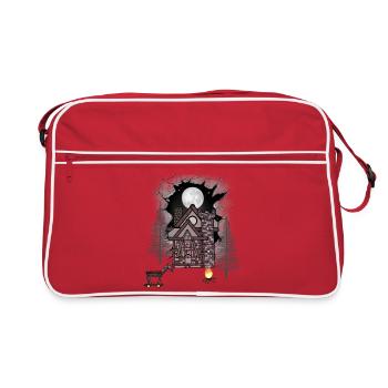 Mittelalter Burg Burgen Festungen Märchen - Retro Tasche - Rot/Weiß - Vorne