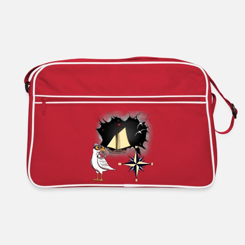 Maritime Seagull Seagulls Compass Ship Ships Retro Bag