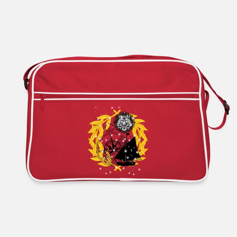 Seefahrt Kompass Segelschiff maritim Retro Tasche