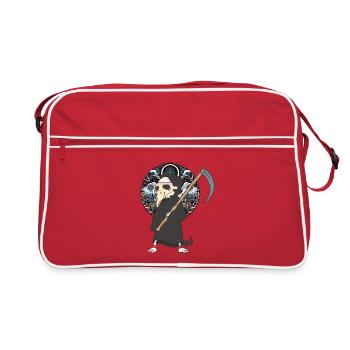 Halloween Grim Reaper Death Middle Ages - Retro Bag - red/white - Front
