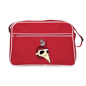 Pest Planet Erde Ratte Umweltverschmutzung - Retro Tasche - Rot/Weiß - Vorne