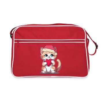 Christmas Pets Pet Cat Cats - Retro Bag - red/white - Front