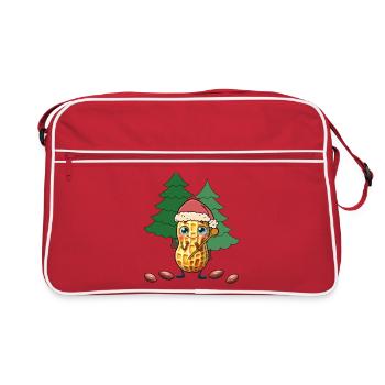 Peanut Christmas Nut Nuts Xmas - Retro Bag - red/white - Front