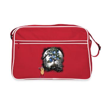 Peanut Spring Snowdrop Flowers Forest Nature - Retro Bag - red/white - Front