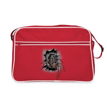 Spinne Halloween Spinnen - Retro Tasche - Rot/Weiß - Vorne