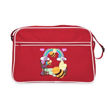 Enfants Enfant Arc-en-ciel Insecte Insecte Bébé - Sac Retro - rouge/blanc - Devant