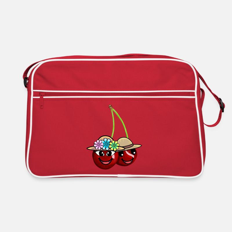 Rockabilly Retro Vintage Kirsche Kirschen - Retro Tasche - Rot/Weiß