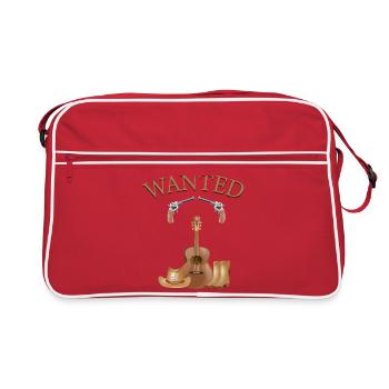 Cowboy Western Kostüm- Wilder Westen - Retro Tasche - Rot/Weiß - Vorne