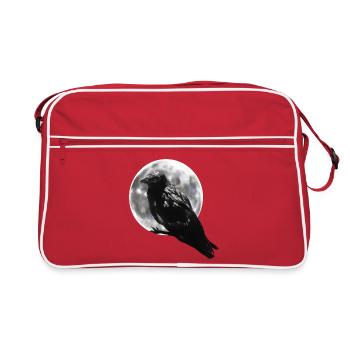 Corbeau pleine lune - Sac Retro - rouge/blanc - Devant