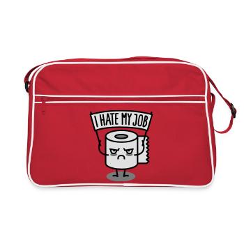 I hate my job - Toilet paper - Retro Tasche - Rot/Weiß - Vorne