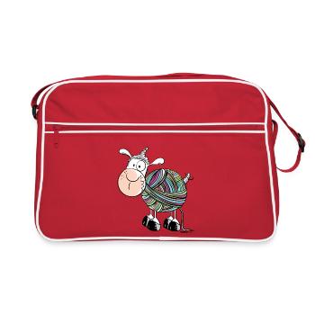 Coloured Sheep - Sheep - Comic - wool - Retro Bag - red/white - Front