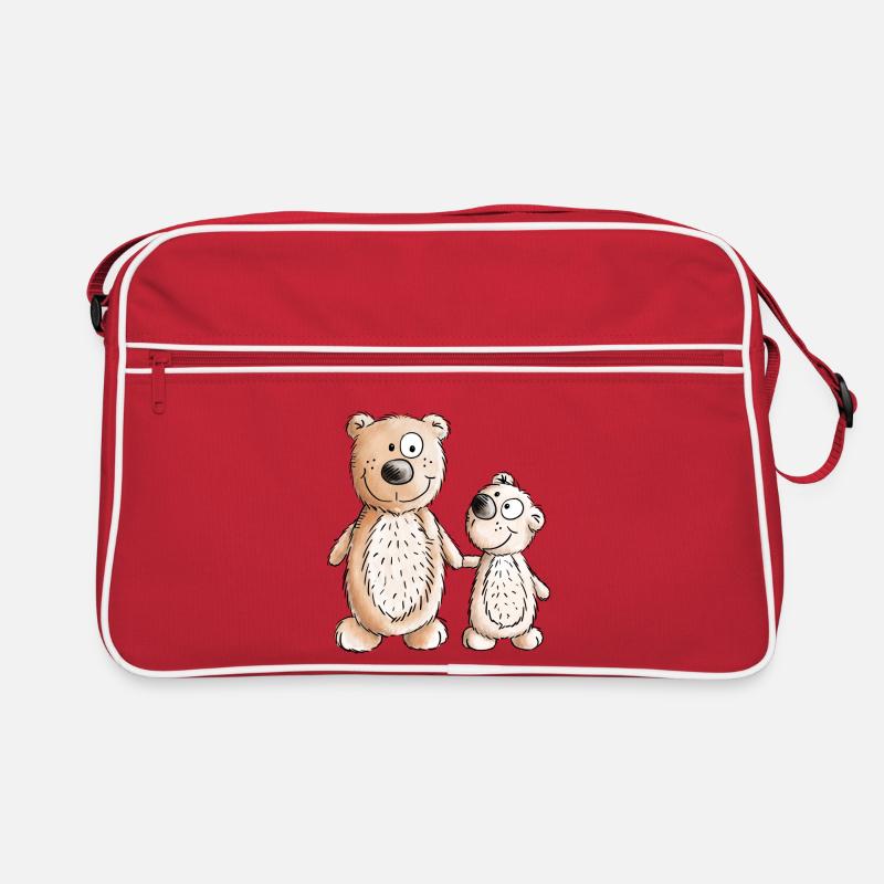 Bären Geschwister - Bär - Bärchen - Teddy - Teddys Retro Tasche
