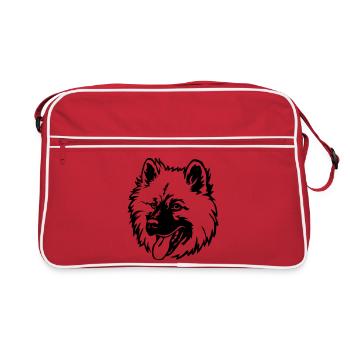 Tête Eurasier - Sac Retro - rouge/blanc - Devant