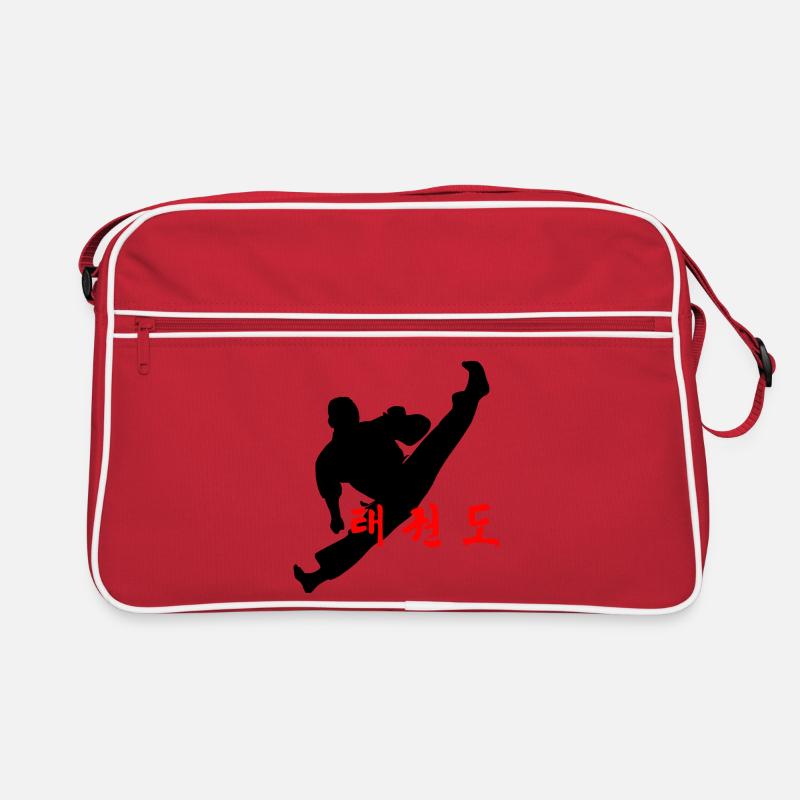 Taekwondo logo jumped kick Korean Retro Bag